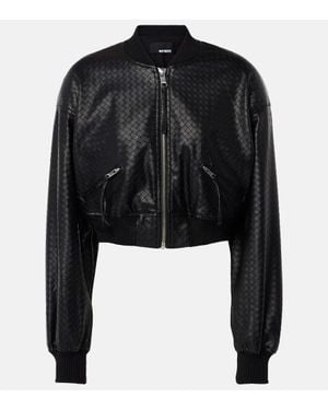 ROTATE BIRGER CHRISTENSEN Cropped-Bomberjacke Aus Lederimitat - Schwarz