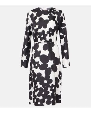 Marni Printed Silk Midi Dress - Black