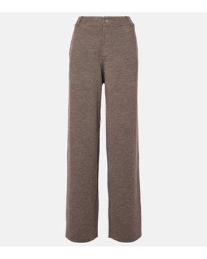 AYA MUSE Wool-Blend Straight Pants - Brown