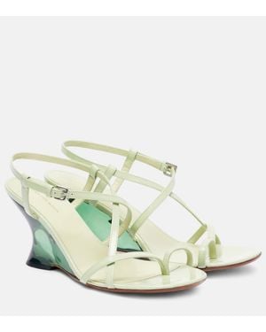 Dries Van Noten Sandalen Bulle 105 Aus Lackleder - Weiß
