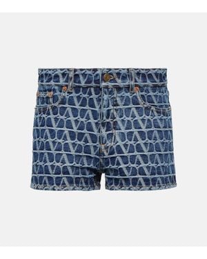 ショートパンツ VALENTINO Valentino Garavani denim shorts (B3DD18S94C 558) Blue Embellished denim shorts | VALENTINO GARAVANI | NET-A