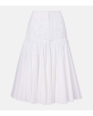 Jacquemus Agave Cotton Poplin Midi Skirt - White