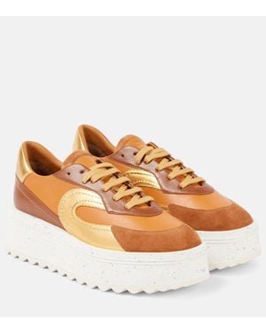 Robert Clergerie Awake Leather Platform Sneakers - Brown