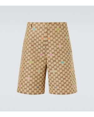 Gucci Shorts Gg Aus Canvas Mit Fil Coupe - Natur