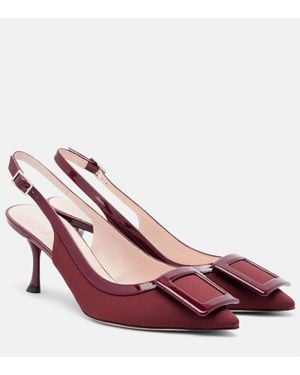Roger Vivier★Tres Vivier クリスタル付 サテン ミュール PINK ROGER VIVIER Tres Vivier クリスタル付き サテン ミュール
