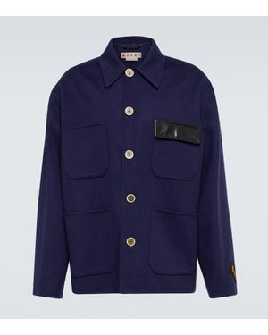 Marni Jacke Aus Einem Wollgemisch - Blau