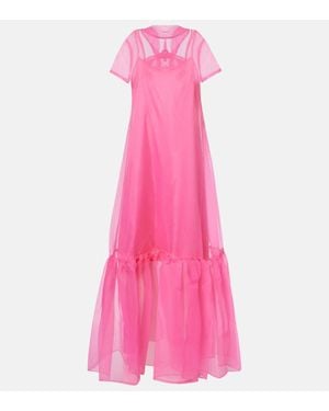 STAUD Tiered Tulle Gown - Pink