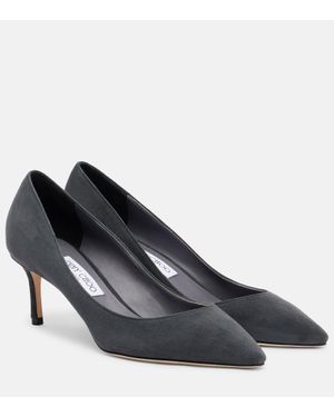 Jimmy Choo Pumps Romy 60 Aus Veloursleder - Blau