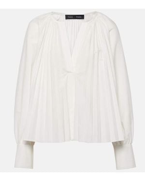 Proenza Schouler Monica Cotton-Blend Poplin Blouse - White
