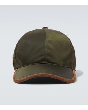 Prada Re-Nylon Suede-Trimmed Baseball Cap - Green
