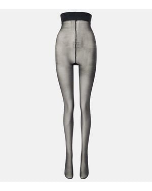 Saint Laurent Crystal-Embellished Tights - Black