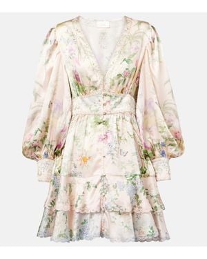 CAMILLA Robe Imprimee En Soie A Cristaux - Neutre