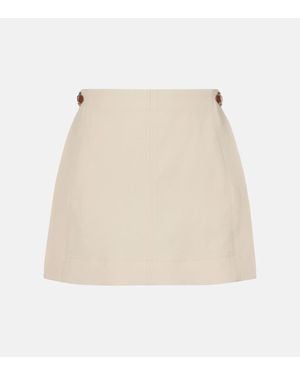 Gucci Horsebit Linen Canvas Miniskirt - Natural
