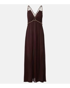 Poupette Collette Open-Back Maxi Dress - Purple