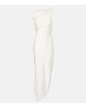 Coperni Embroidered Asymmetric Maxi Dress - White