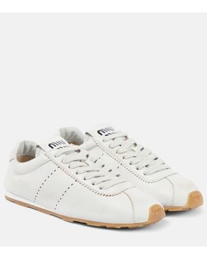 Miu Miu Leather Trainers - White