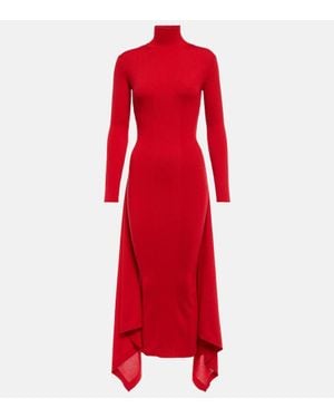 Alaïa Cashmere And Silk Midi Dress - Red