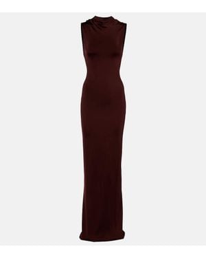 Victoria Beckham Draped Jersey Gown - Purple