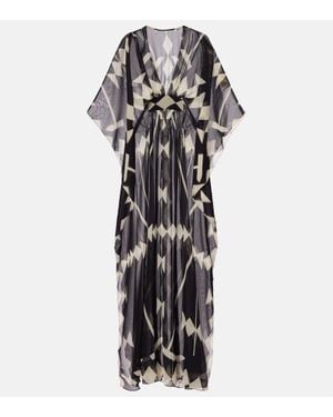 Johanna Ortiz Bedrucktes Maxikleid Aus Georgette - Schwarz