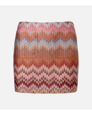 Missoni Zig Zag Lame Miniskirt - Red