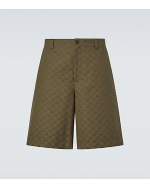 Gucci Gg Cotton-Blend Bermuda Shorts - Green