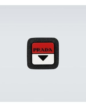 Prada Insignia Con Logo De Piel - Multicolor