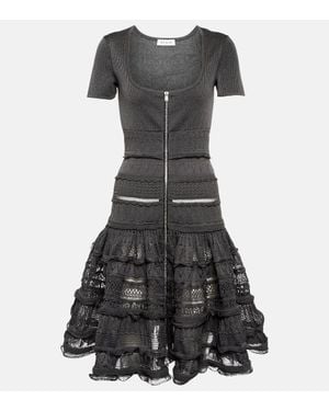 Alaïa Alaia Ruffled Knit Midi Dress - Black