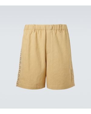 Commas Embroidered Shorts - Natural