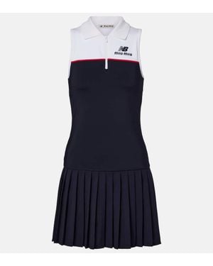 Miu Miu X New Balance Vestido De Tenis De Jersey - Azul