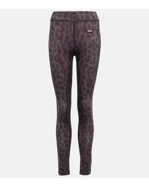 Jet Set Leopard-Print Ski Leggings - Gray