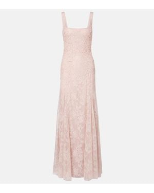 Costarellos Robe Longue Elysia En Dentelle A Ornements - Rose