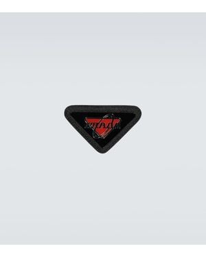 Prada Insignia Con Logo De Piel - Blanco