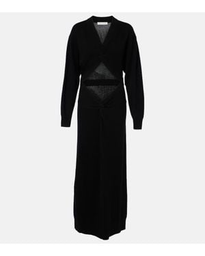 Christopher Esber Gathered Cutout Wool And Cashmere Maxi Dress - Black