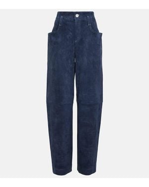 Stouls Weite Hose Cassidy Aus Veloursleder - Blau
