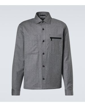 ZEGNA Padded Wool Melange Overshirt - Grey