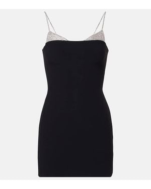 David Koma Embellished Cady Minidress - Black