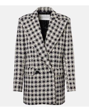 Nina Ricci Double-Breasted Tweed Blazer - Black