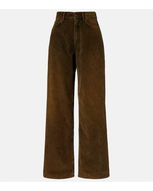 Acne Studios Pantalones Anchos De Pana De Algodon - Marrón