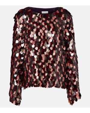 Dries Van Noten Top Mit Pailletten - Mehrfarbig