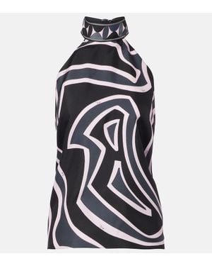 PUCCI Top Iride Aus Seiden-Twill - Schwarz