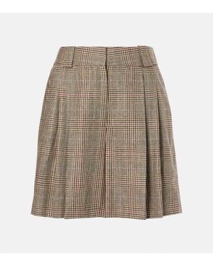 Blazé Milano Checked Silk Shorts - Natural