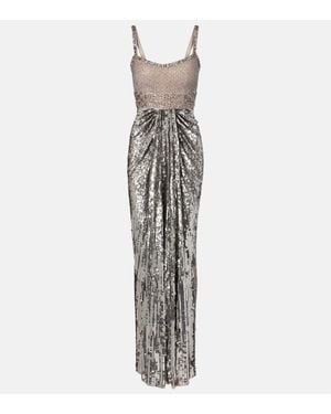 Jenny Packham Only You Beaded Sequined Tulle Gown - White
