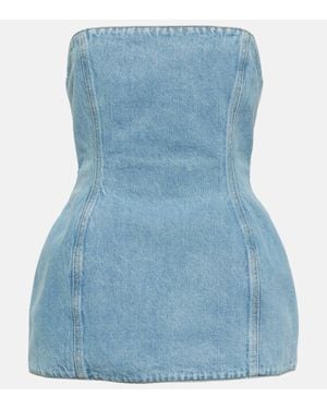 Magda Butrym Strapless Denim Corset - Blue