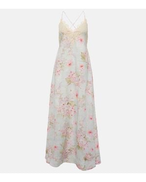 Zimmermann Halliday Lace-Trimmed Floral Maxi Dress - White