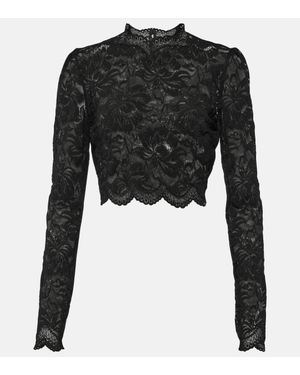 Rabanne Floral Lace Top - Black