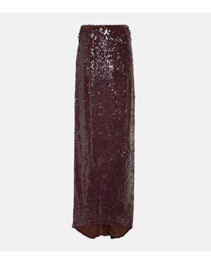 Dries Van Noten Maxirock Mit Pailletten - Lila