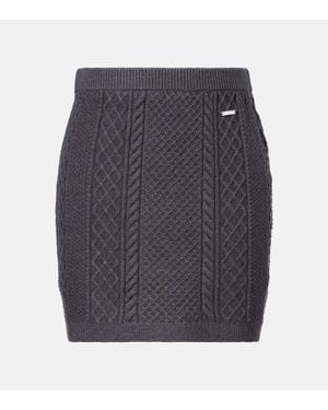 JW Anderson Minifalda Trenzada En Mezcla De Lana Y Algodon - Azul