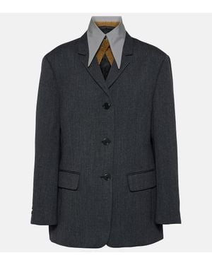 Prada Blazer De Lana - Negro