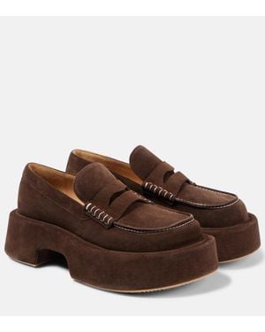 JW Anderson Mocasines Penny De Ante Con Plataforma - Marrón