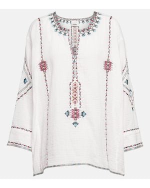 Isabel Marant Blusa Clarisa Con Ricamo - Bianco